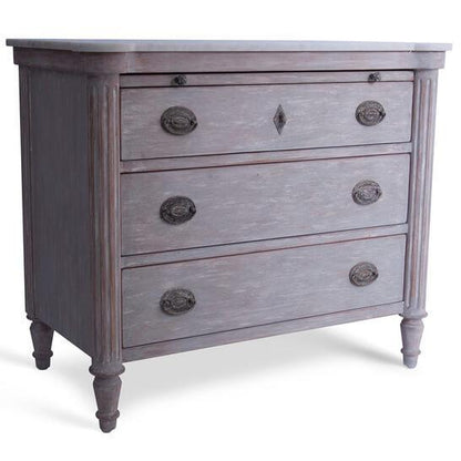 Cassettiera Angeline in marmo con piano superiore laterale