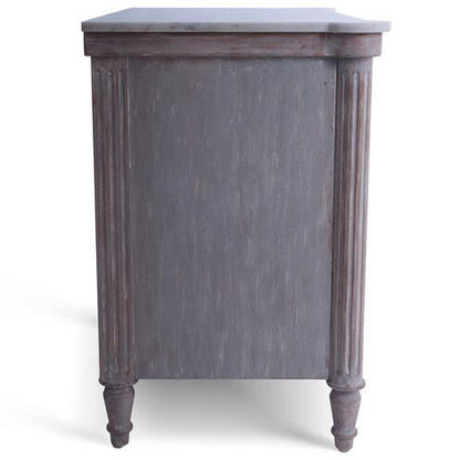 Cassettiera Angeline in marmo con piano superiore laterale