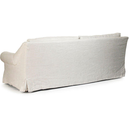 Divano antico con braccioli Cabriole in lino