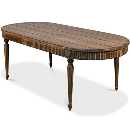 Tavolo da pranzo ovale antico in stile provinciale