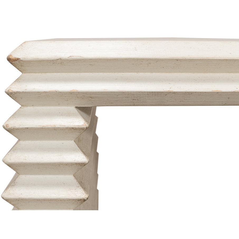 Tavolino laterale impilabile bianco antico