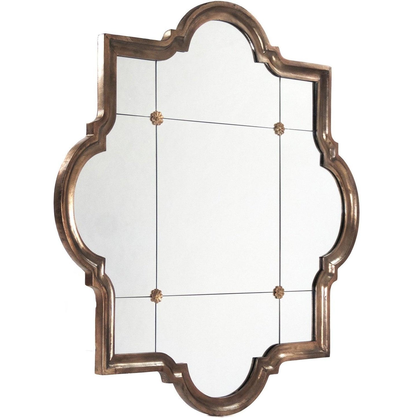 Specchio quadrifoglio anticato