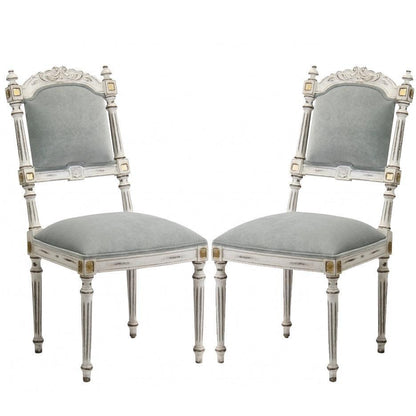 Sedia laterale intagliata francese Antoinette