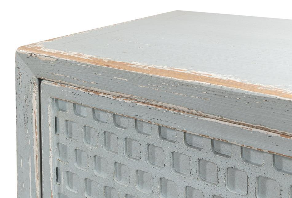 Credenza testurizzata color acquamarina azzurro chiaro