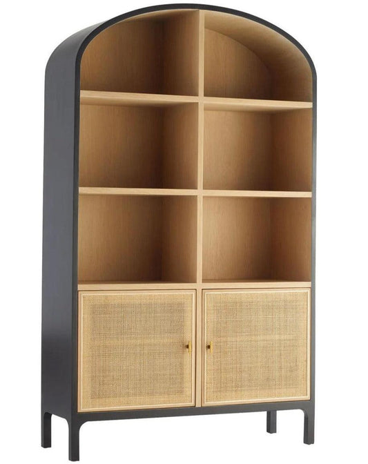 Mobiletto in rattan intrecciato ad arco