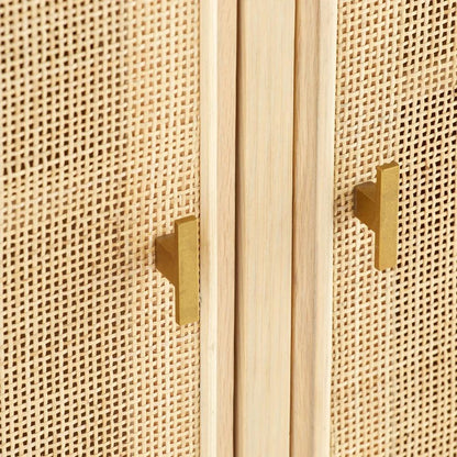 Mobiletto in rattan intrecciato ad arco