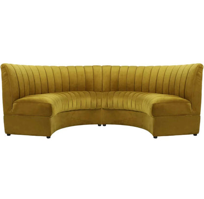 Divano giallo a mezzaluna Art Déco 