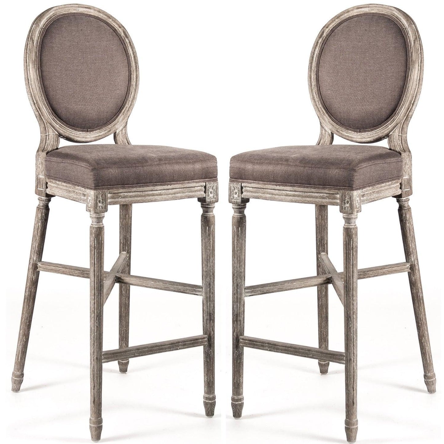 Sgabelli da bar con medaglione color melanzana