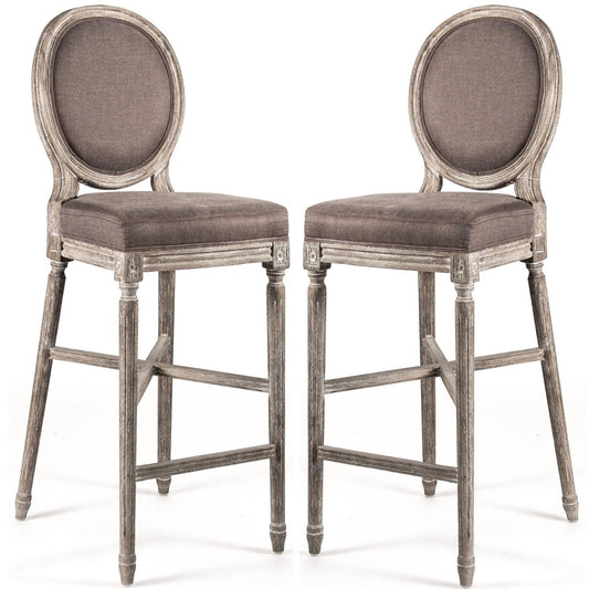 Sgabelli da bar con medaglione color melanzana