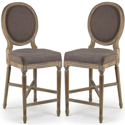 Sgabelli da bar con medaglione color melanzana