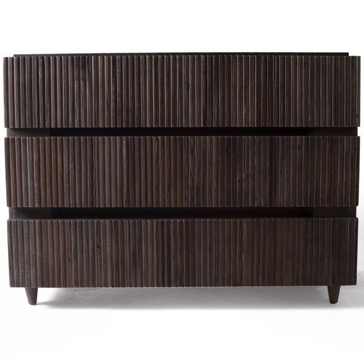 Cassapanca in legno di olmo scanalato autunnale 