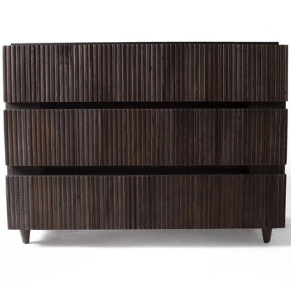 Cassapanca in legno di olmo scanalato autunnale 