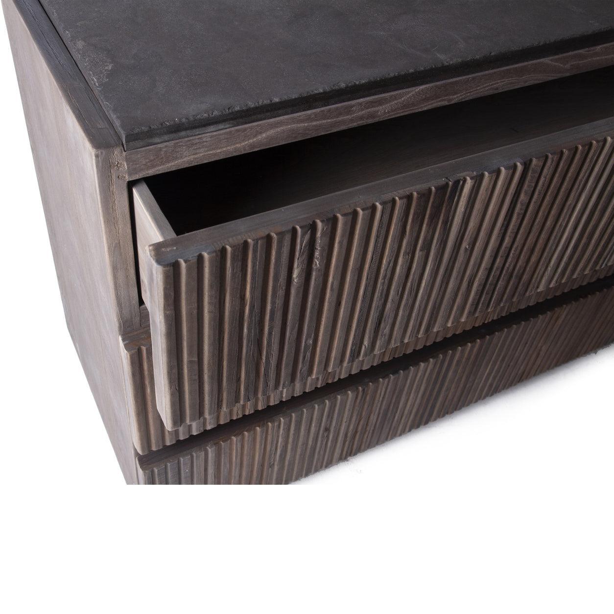 Cassapanca in legno di olmo scanalato autunnale 