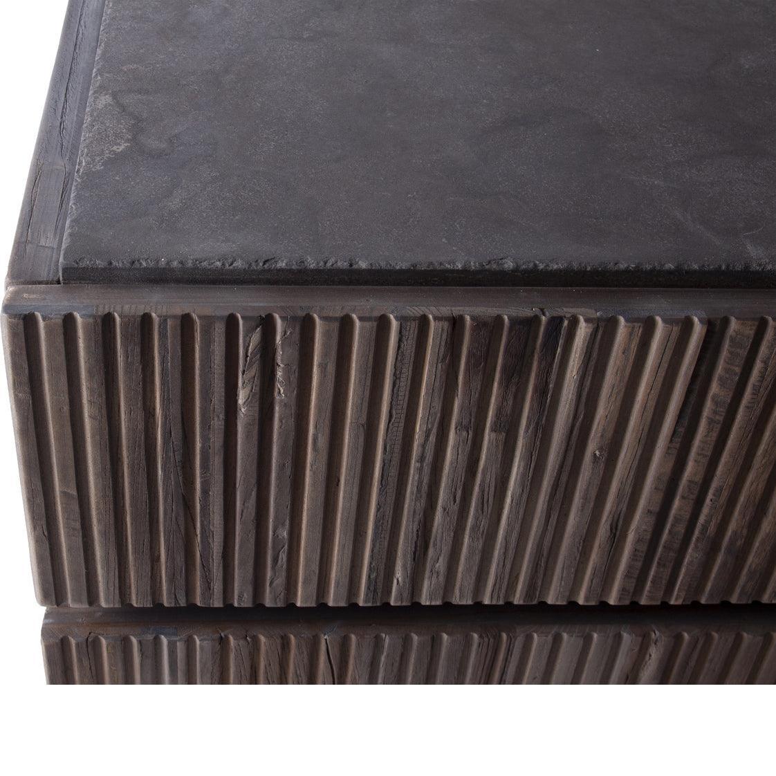 Cassapanca in legno di olmo scanalato autunnale 