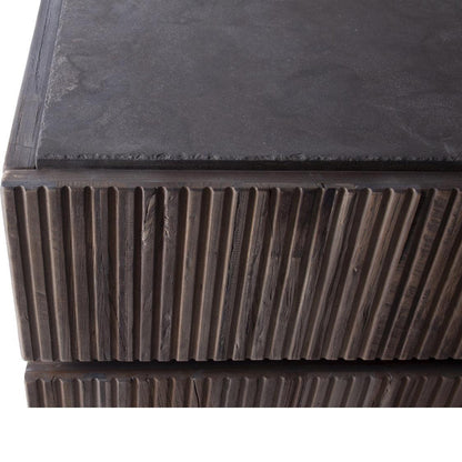 Cassapanca in legno di olmo scanalato autunnale 