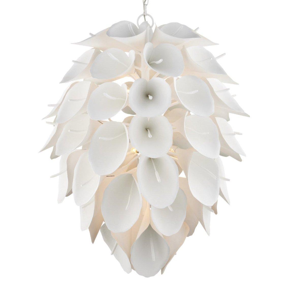 Lampadario Calla Lily a 9 luci in gesso bianco