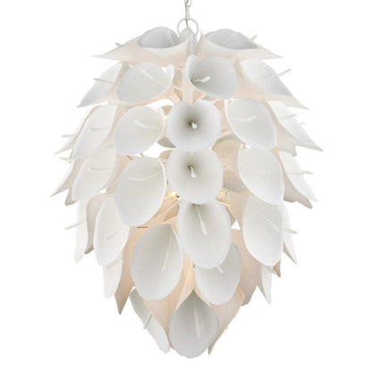 Lampadario Calla Lily a 9 luci in gesso bianco