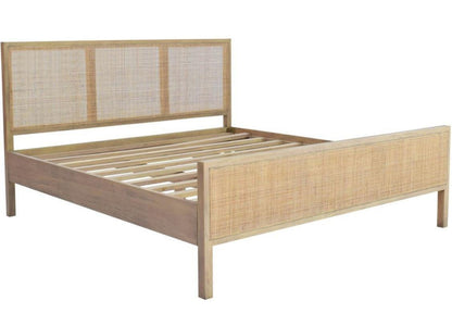 Letto costiero intrecciato in teak beige