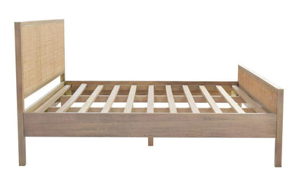Letto costiero intrecciato in teak beige