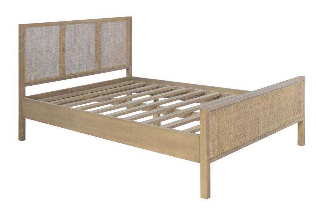 Letto costiero intrecciato in teak beige