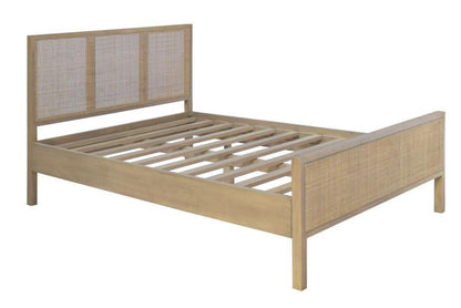 Letto costiero intrecciato in teak beige