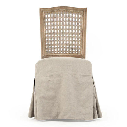 Sedie laterali con schienale in canna francese arcuato