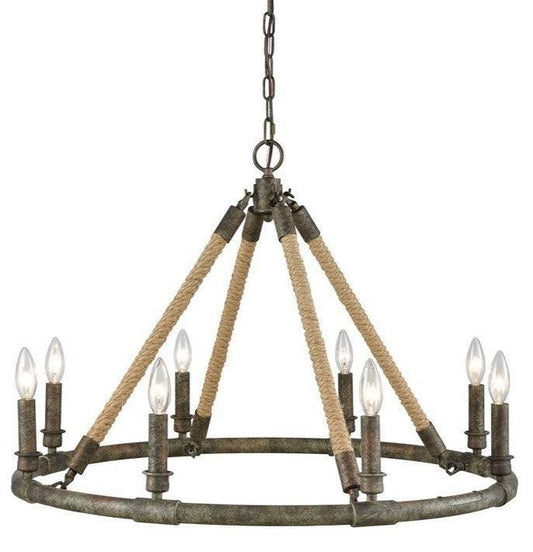 Lampadario in ferro e corda Big Sur