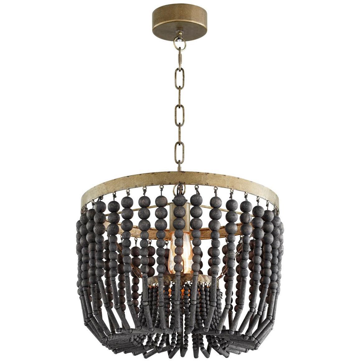 Lampadario Boho con perline nere