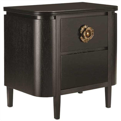 Comodino floreale nero