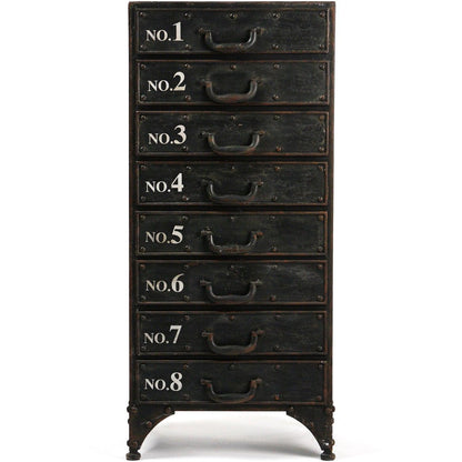 Cassettiera nera in stile industriale chic