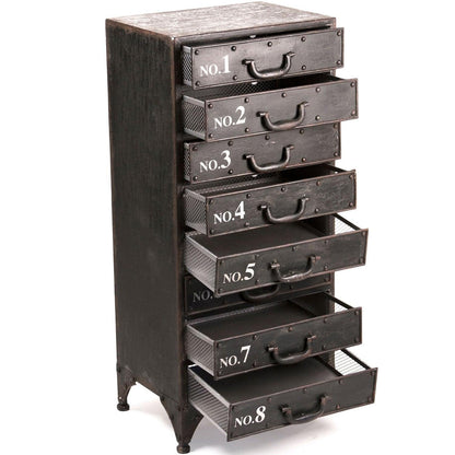 Cassettiera nera in stile industriale chic