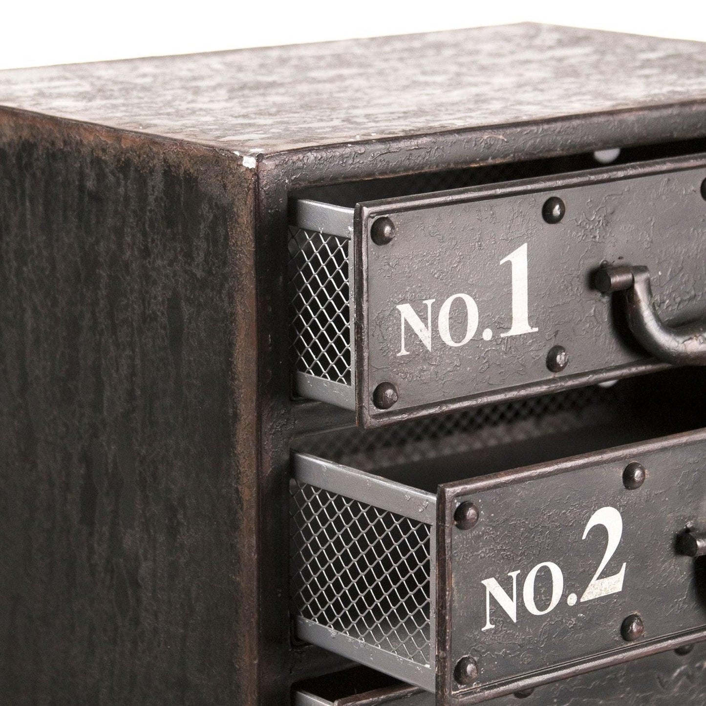 Cassettiera nera in stile industriale chic