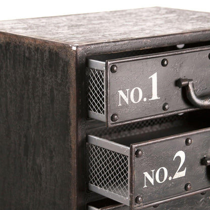 Cassettiera nera in stile industriale chic