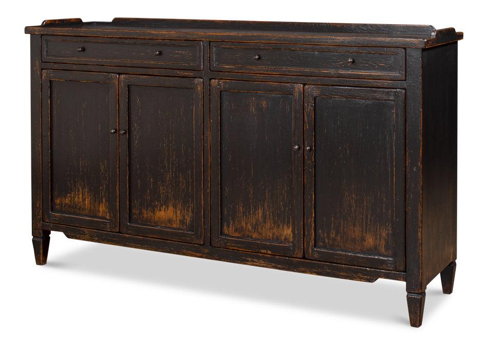 Credenza in stile country francese invecchiato Black Madigan