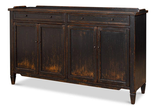Credenza in stile country francese invecchiato Black Madigan