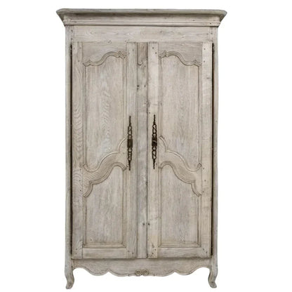 Mobiletto francese d'epoca in rovere sbiancato, circa 1870