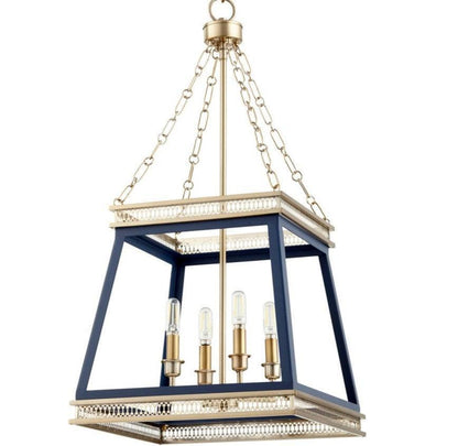 Lampadario Glam Luminary blu e ottone
