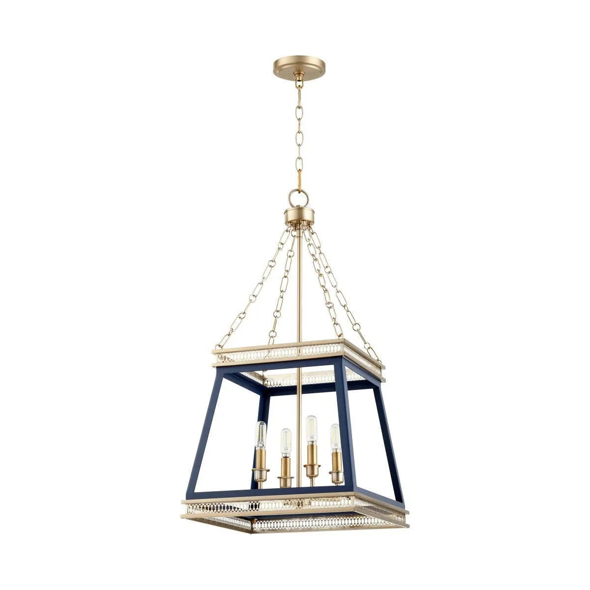 Lampadario Glam Luminary blu e ottone