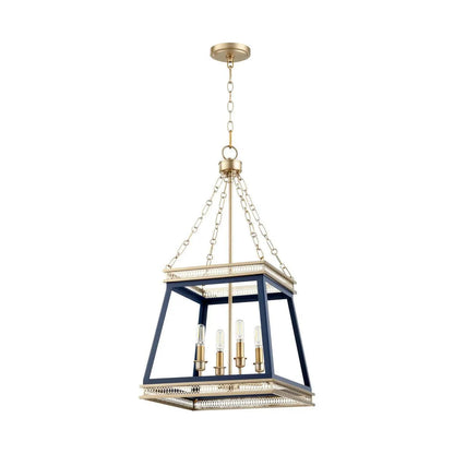 Lampadario Glam Luminary blu e ottone
