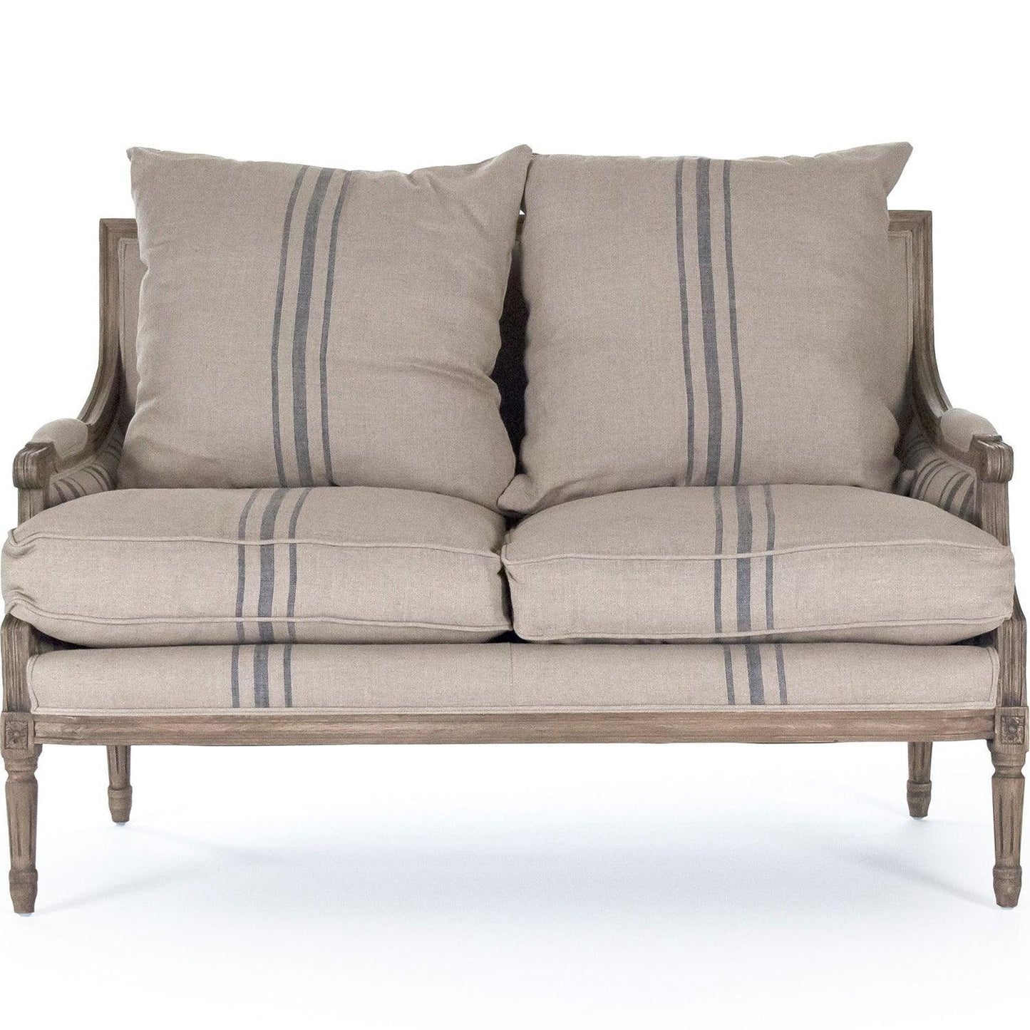 Divano francese Louis a righe blu