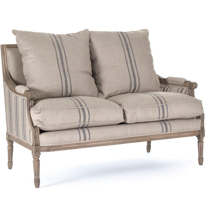 Divano francese Louis a righe blu