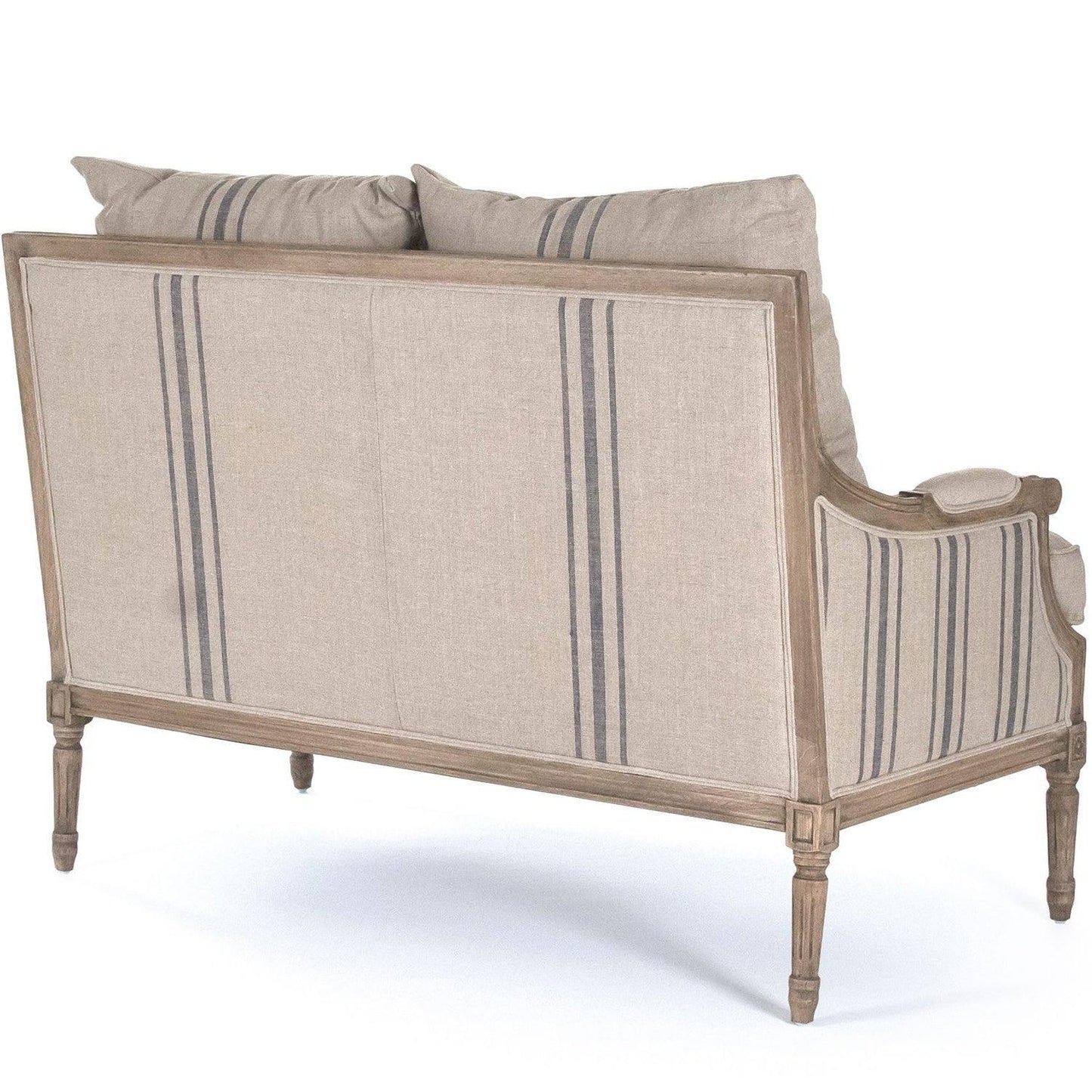 Divano francese Louis a righe blu