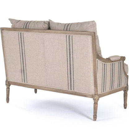 Divano francese Louis a righe blu