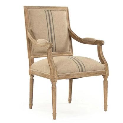 Poltrone da pranzo a righe blu French Louis