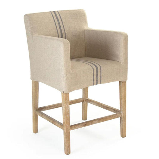 Sgabello da bar Avignon a righe blu