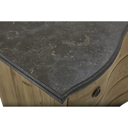 Cassettiera con piano in pietra curva blu