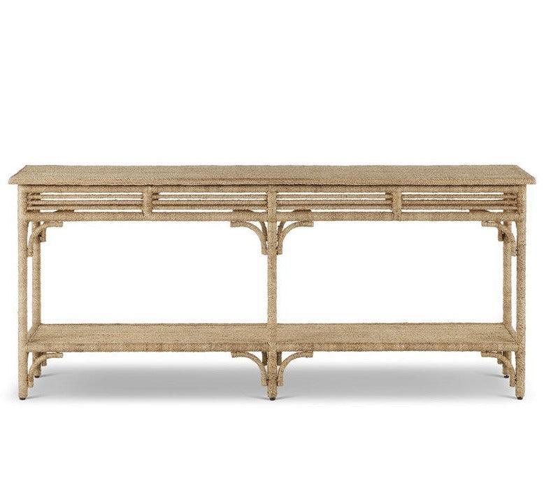 Tavolo consolle in corda di abaca intrecciata