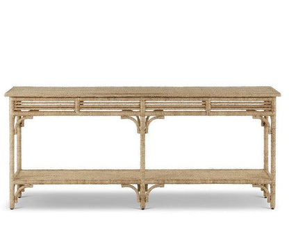 Tavolo consolle in corda di abaca intrecciata