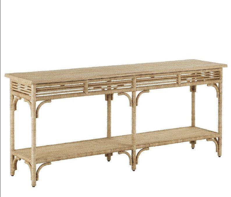 Tavolo consolle in corda di abaca intrecciata