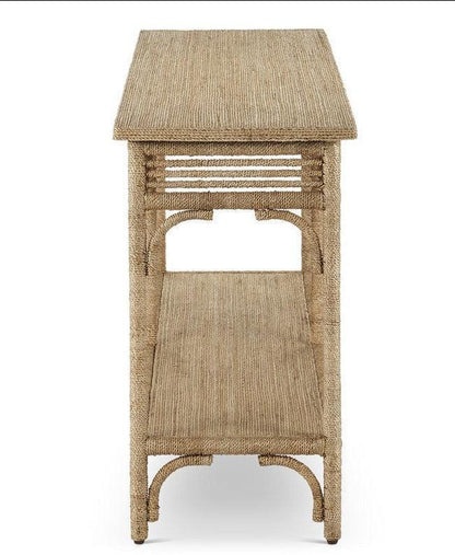 Tavolo consolle in corda di abaca intrecciata